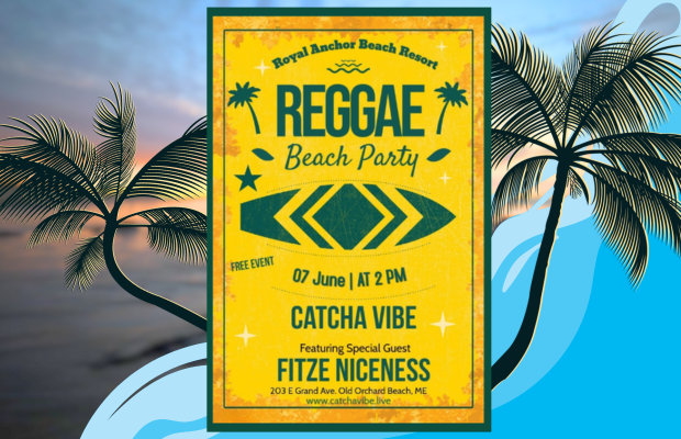 Reggae Beach Party with Catcha Vibe featuring special guest Fitzie Niceness