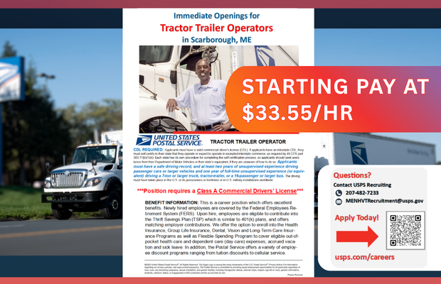 USPS Openings for Tractor Trailer Operators